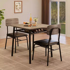COZONY Set Tavolo da Pranzo Compatto con Sedie Imbottite, Tavolo da Cucina Quadrato Piccolo e Supporto con Gambe in Metallo per Sala da Pranzo