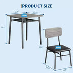 COZONY Set Tavolo da Pranzo Compatto con Sedie Imbottite, Tavolo da Cucina Quadrato Piccolo e Supporto con Gambe in Metallo per Sala da Pranzo