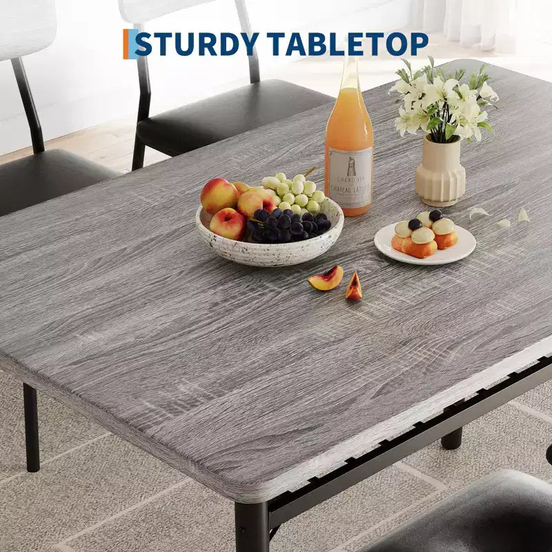COZONY Set Tavolo da Pranzo Compatto con Sedie Imbottite, Tavolo da Cucina Quadrato Piccolo e Supporto con Gambe in Metallo per Sala da Pranzo