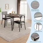 COZONY Set Tavolo da Pranzo Compatto con Sedie Imbottite, Tavolo da Cucina Quadrato Piccolo e Supporto con Gambe in Metallo per Sala da Pranzo