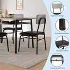 COZONY Set Tavolo da Pranzo Compatto con Sedie Imbottite, Tavolo da Cucina Quadrato Piccolo e Supporto con Gambe in Metallo per Sala da Pranzo