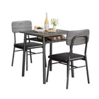 COZONY Set Tavolo da Pranzo Compatto con Sedie Imbottite, Tavolo da Cucina Quadrato Piccolo e Supporto con Gambe in Metallo per Sala da Pranzo