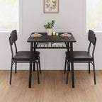 COZONY Set Tavolo da Pranzo Compatto con Sedie Imbottite, Tavolo da Cucina Quadrato Piccolo e Supporto con Gambe in Metallo per Sala da Pranzo