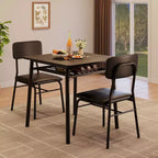 COZONY Set Tavolo da Pranzo Compatto con Sedie Imbottite, Tavolo da Cucina Quadrato Piccolo e Supporto con Gambe in Metallo per Sala da Pranzo