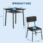 COZONY Set Tavolo da Pranzo Compatto con Sedie Imbottite, Tavolo da Cucina Quadrato Piccolo e Supporto con Gambe in Metallo per Sala da Pranzo
