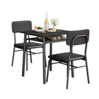COZONY Set Tavolo da Pranzo Compatto con Sedie Imbottite, Tavolo da Cucina Quadrato Piccolo e Supporto con Gambe in Metallo per Sala da Pranzo