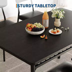 COZONY Set Tavolo da Pranzo Compatto con Sedie Imbottite, Tavolo da Cucina Quadrato Piccolo e Supporto con Gambe in Metallo per Sala da Pranzo