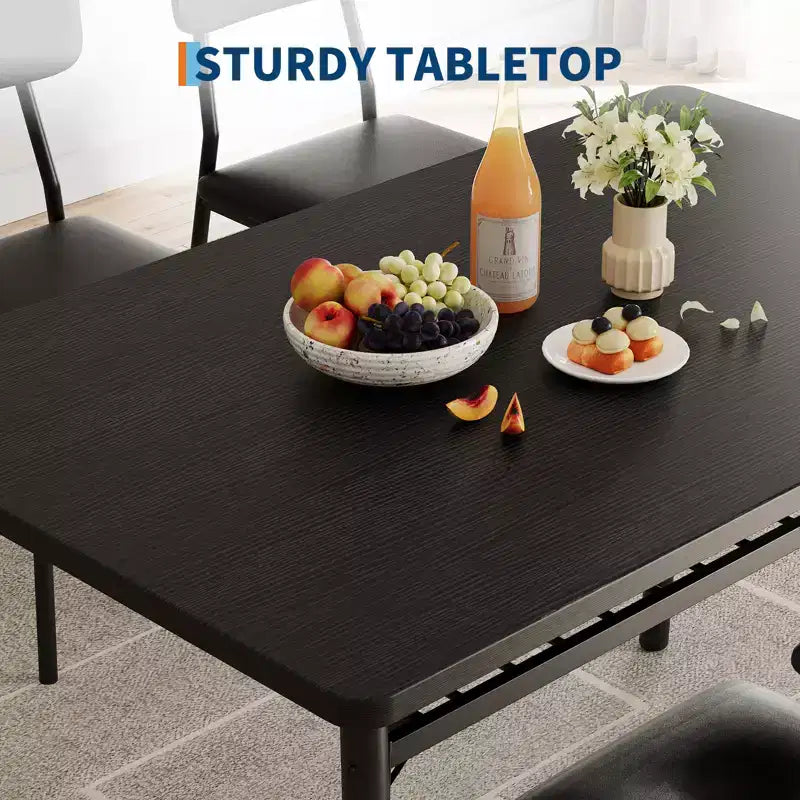 COZONY Set Tavolo da Pranzo Compatto con Sedie Imbottite, Tavolo da Cucina Quadrato Piccolo e Supporto con Gambe in Metallo per Sala da Pranzo