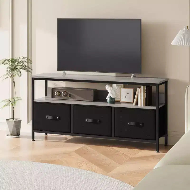 Mobile TV, mobile TV per TV da 50 pollici, mobile TV per camera da letto con cassetti e ripiani, console multimediale