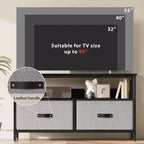 Mobile TV, mobile TV per TV da 50 pollici, mobile TV per camera da letto con cassetti e ripiani, console multimediale