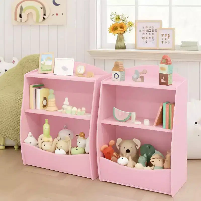 Libreria per bambini GustoWave, scaffale portaoggetti a 3 livelli in legno, armadietto portaoggetti in legno, armadietto portaoggetti da 24 litri, adatto per la camera dei bambini, la sala giochi, il corridoio