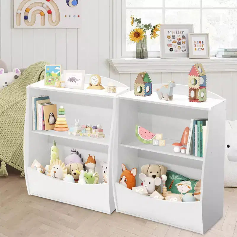 Libreria per bambini GustoWave, scaffale portaoggetti a 3 livelli in legno, armadietto portaoggetti in legno, armadietto portaoggetti da 24 litri, adatto per la camera dei bambini, la sala giochi, il corridoio