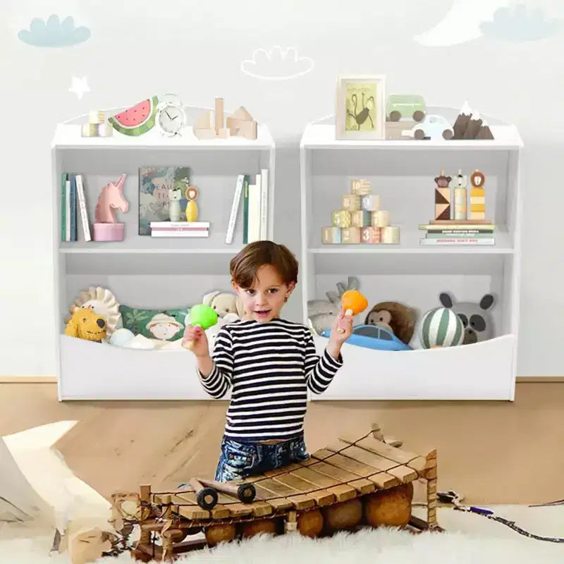 Libreria per bambini GustoWave, scaffale portaoggetti a 3 livelli in legno, armadietto portaoggetti in legno, armadietto portaoggetti da 24 litri, adatto per la camera dei bambini, la sala giochi, il corridoio