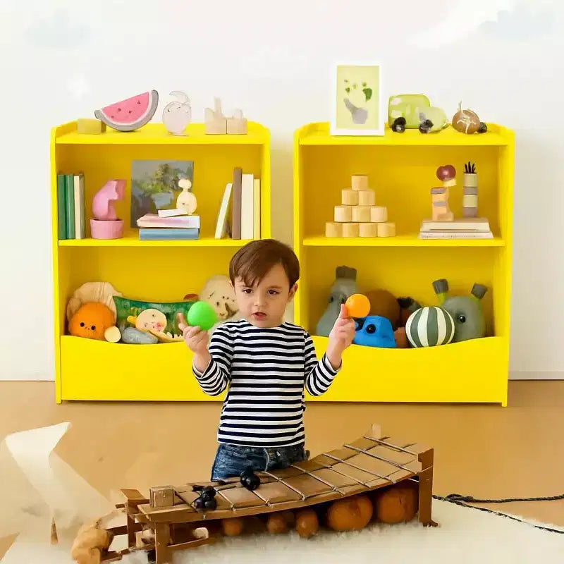 Libreria per bambini GustoWave, scaffale portaoggetti a 3 livelli in legno, armadietto portaoggetti in legno, armadietto portaoggetti da 24 litri, adatto per la camera dei bambini, la sala giochi, il corridoio