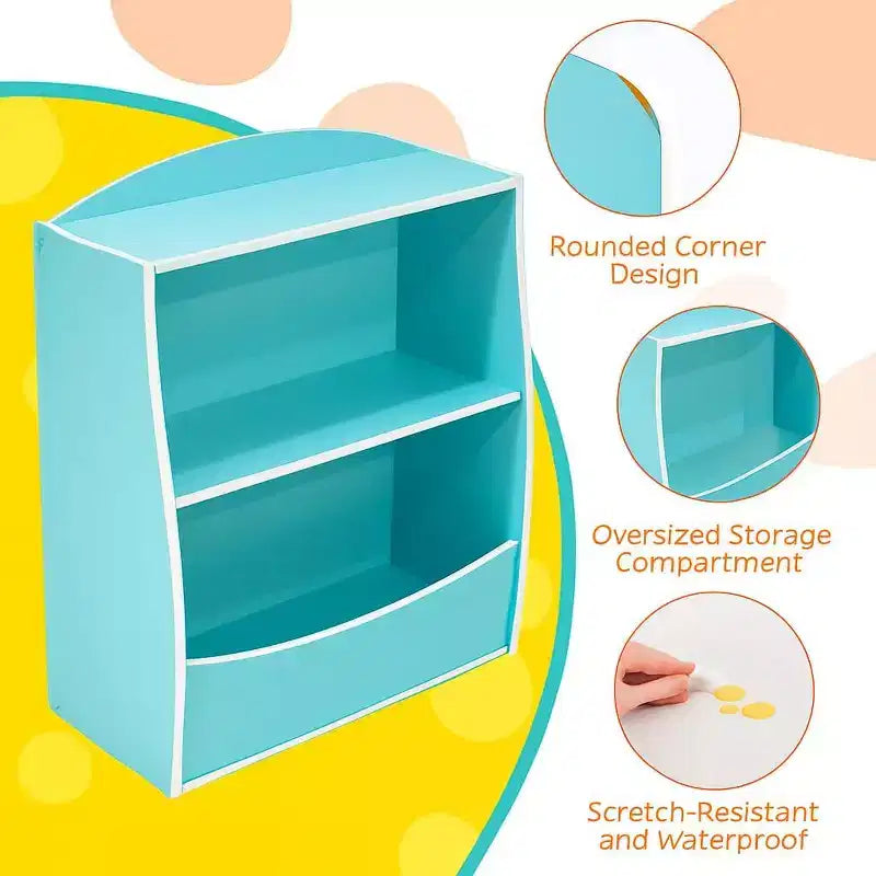 Libreria per bambini GustoWave, scaffale portaoggetti a 3 livelli in legno, armadietto portaoggetti in legno, armadietto portaoggetti da 24 litri, adatto per la camera dei bambini, la sala giochi, il corridoio