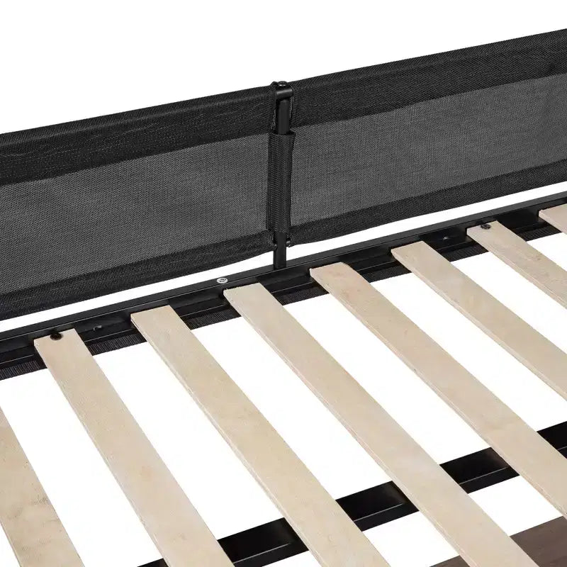 Bellemave Letto a soppalco in metallo di dimensioni complete con scrivania / Robusta struttura letto in metallo / Doghe in legno senza rumore / Ringhiera in Textilene confortevole Adatto per adolescenti