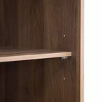 Armadio alto per camera da letto con asta appendiabiti, ante a battente in stile fienile, cassetti e ripiani aperti