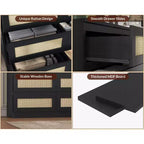 Modernissimo guardaroba in legno a 8 cassetti con inserti in rattan Adatto per cabine armadio, camerette per bambini, salotti e ingressi Comodino in legno di grandi dimensioni