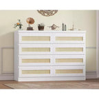 Modernissimo guardaroba in legno a 8 cassetti con inserti in rattan Adatto per cabine armadio, camerette per bambini, salotti e ingressi Comodino in legno di grandi dimensioni