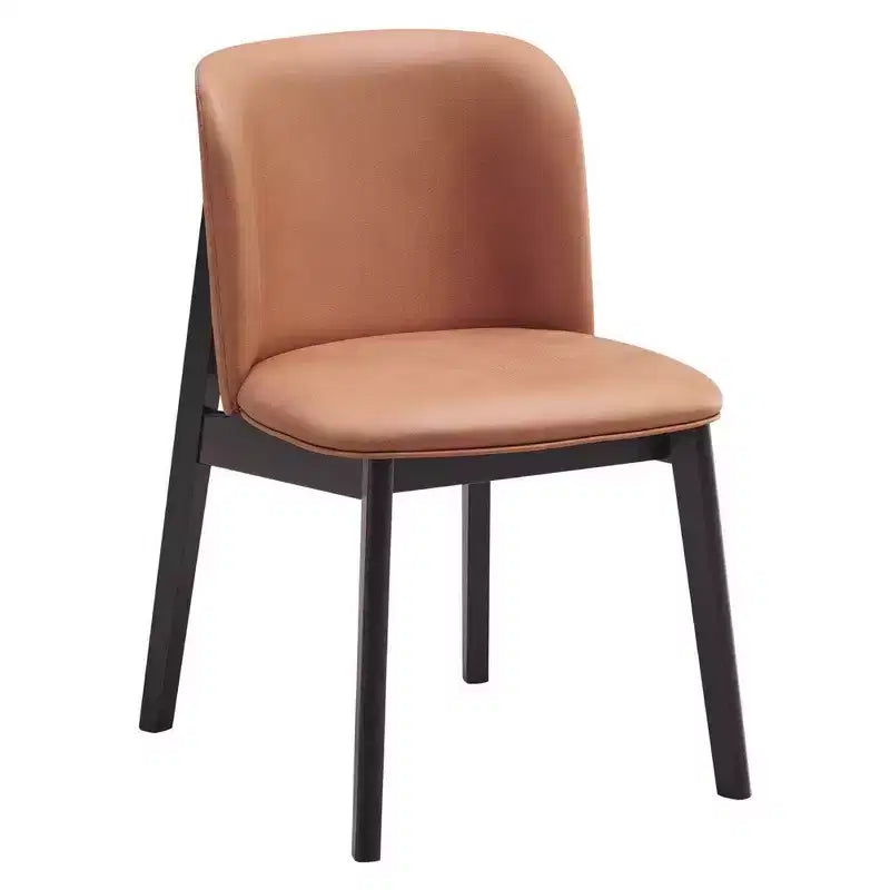 Royal Hampton Set di 2 sedie da pranzo laterali da 22 pollici, ergonomiche, in tessuto marrone, nere