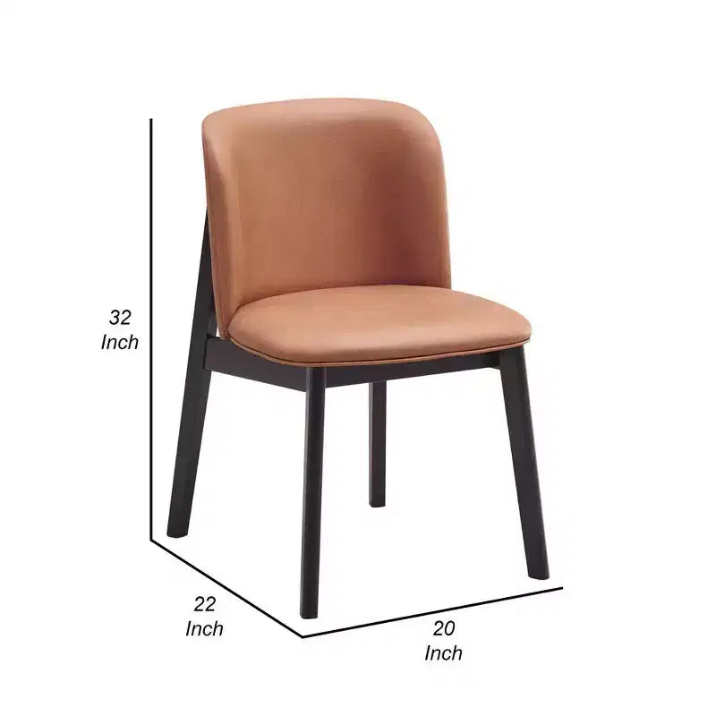 Royal Hampton Set di 2 sedie da pranzo laterali da 22 pollici, ergonomiche, in tessuto marrone, nere