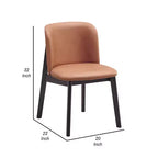Royal Hampton Set di 2 sedie da pranzo laterali da 22 pollici, ergonomiche, in tessuto marrone, nere