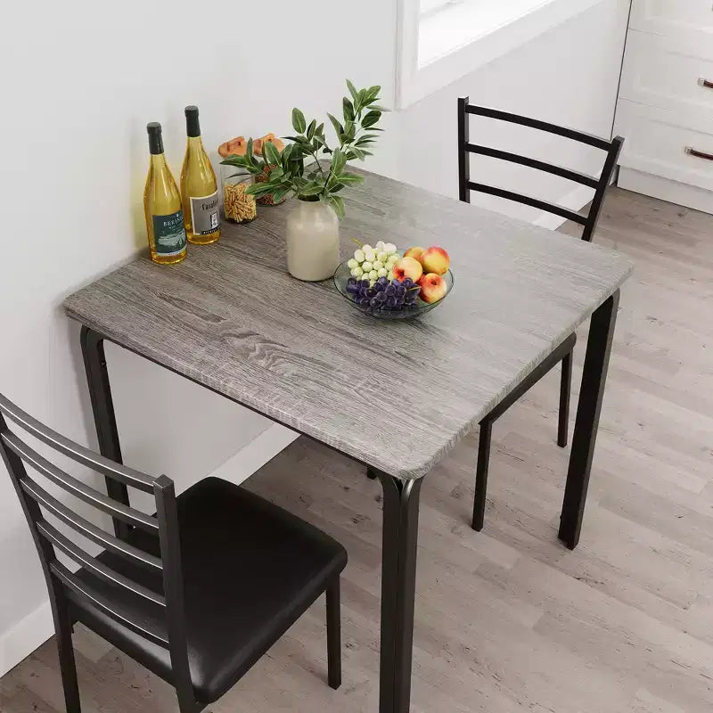 COZONY Set Tavolo da Pranzo da 3 Pezzi per 2 con Sedie Imbottite, Tavolo da Cucina Quadrato e Set di Sedie per Piccoli Spazi e Angolo Colazione