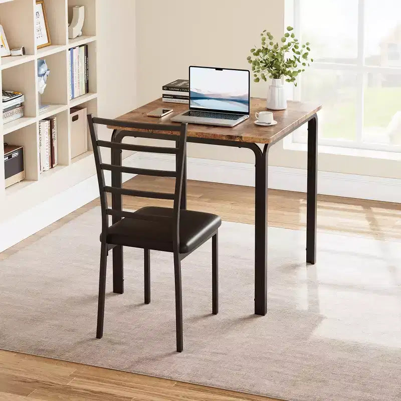 COZONY Set Tavolo da Pranzo da 3 Pezzi per 2 con Sedie Imbottite, Tavolo da Cucina Quadrato e Set di Sedie per Piccoli Spazi e Angolo Colazione