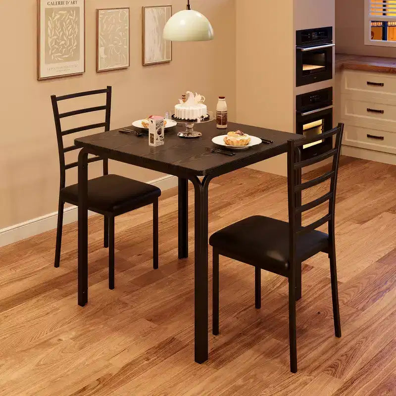 COZONY Set Tavolo da Pranzo da 3 Pezzi per 2 con Sedie Imbottite, Tavolo da Cucina Quadrato e Set di Sedie per Piccoli Spazi e Angolo Colazione