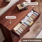 Comò a 5 cassetti per camera da letto, cassettiera alta 120 cm con maniglie dorate, comodino in legno, organizer per vestiti per ingresso e camera da letto