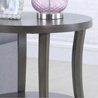 Tavolino rotondo Okak Elegent con gambe ad arco, tavolino con ripiano portaoggetti e piano spesso, tavolino piccolo per soggiorno, camera da letto