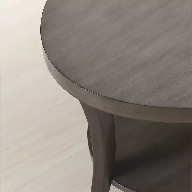 Tavolino rotondo Okak Elegent con gambe ad arco, tavolino con ripiano portaoggetti e piano spesso, tavolino piccolo per soggiorno, camera da letto
