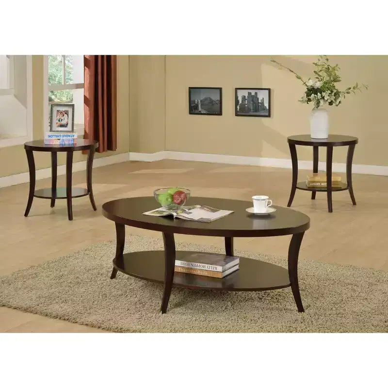 Tavolino rotondo Okak Elegent con gambe ad arco, tavolino con ripiano portaoggetti e piano spesso, tavolino piccolo per soggiorno, camera da letto
