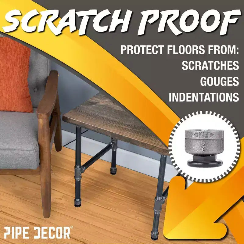 Piedini di livellamento Pipe Decor per gambe a tubi (confezione da 4)
