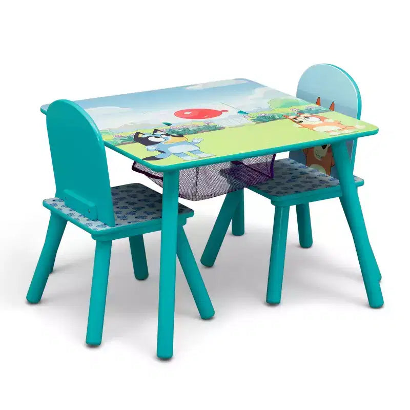 Tavolo per bambini Bluey di Delta Children e 2 sedie con contenitore