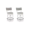 Signature Design by Ashley Robbinsdale Upholstered Swivel Barstool, Set of 2, Antique White