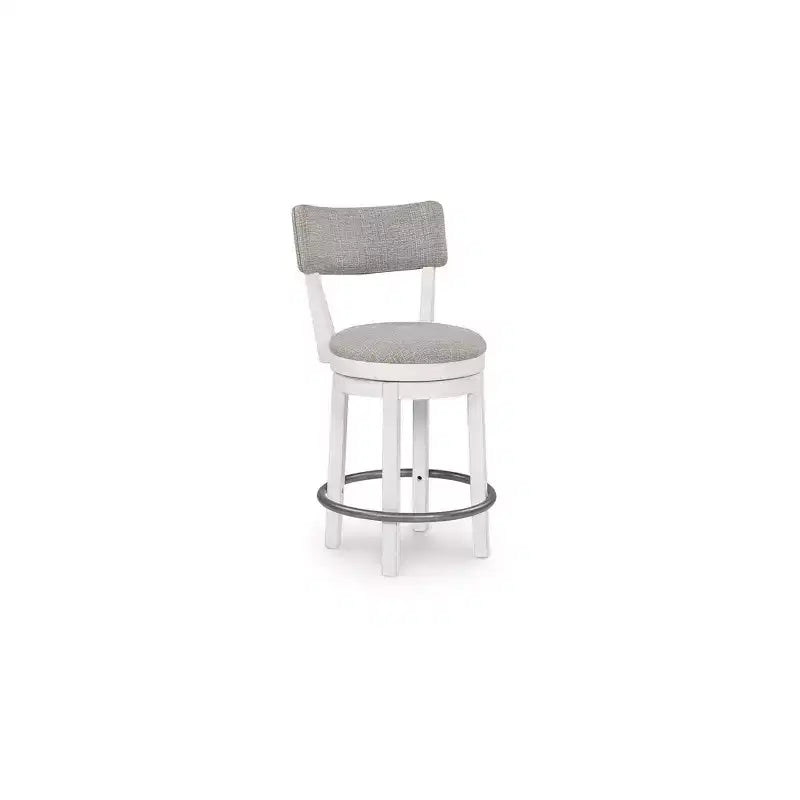 Signature Design by Ashley Robbinsdale Sgabello da bar imbottito girevole, set da 2, bianco anticato