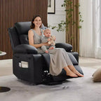 Comoda poltrona reclinabile in velluto a coste, reclinabile a sollevamento oversize in pelle PU, design regolabile, tasche laterali, due portabicchieri, per soggiorno, camera da letto