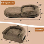 Comoda Cuccia per Cani a Misura d'Uomo, Divano Letto Comodo in Ecopelliccia, Cuccia Grande, Rivestimento Sfoderabile, per Leggere e Sonnecchiare