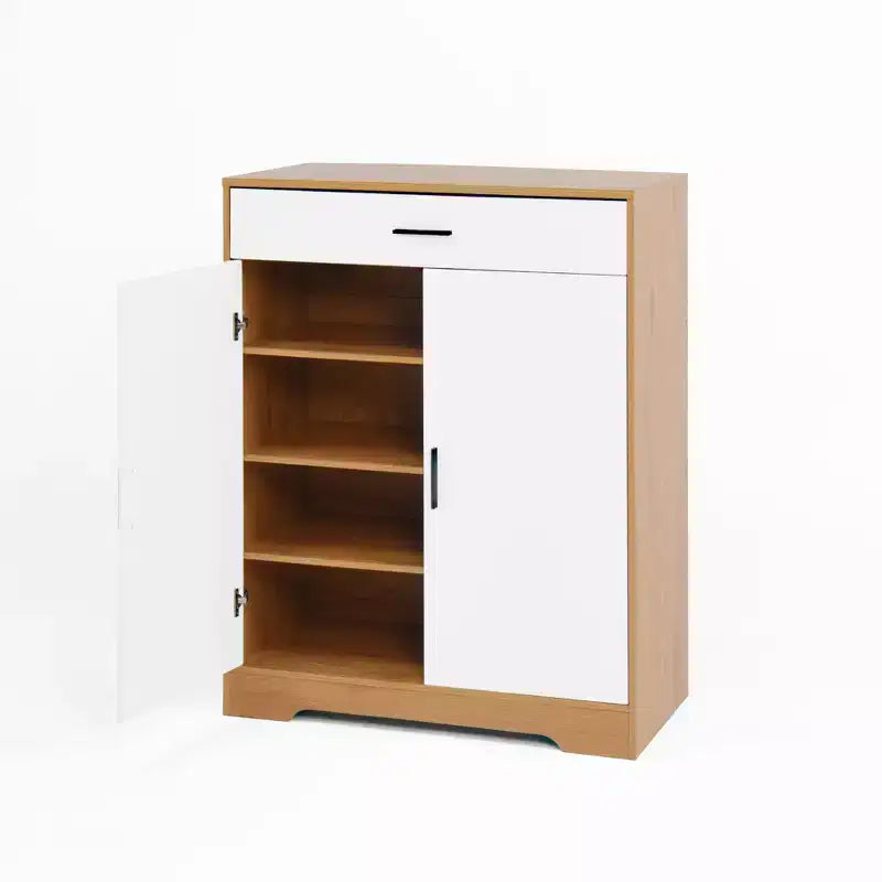 CLIHOME Scarpiera a 4 Ripiani, Organizer per Scarpe Autoportante in Legno con Ripiani Regolabili