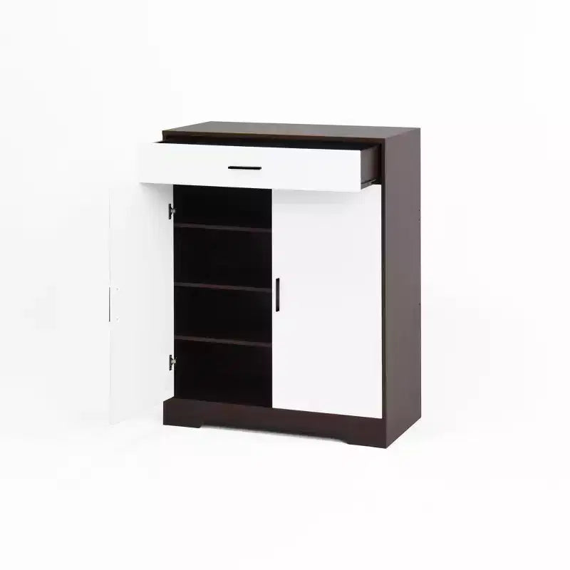 CLIHOME Scarpiera a 4 Ripiani, Organizer per Scarpe Autoportante in Legno con Ripiani Regolabili