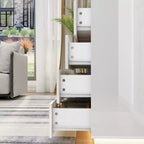 Cassettiera Moderna a 8 Cassetti Famapy con Illuminazione Base a LED, Finitura Lucida e Versatilità Multi-Stanza, Cassettiera, Elegante Organizzatore per la Casa