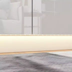 Cassettiera Moderna a 8 Cassetti Famapy con Illuminazione Base a LED, Finitura Lucida e Versatilità Multi-Stanza, Cassettiera, Elegante Organizzatore per la Casa