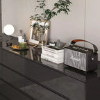Cassettiera Moderna a 8 Cassetti Famapy con Illuminazione Base a LED, Finitura Lucida e Versatilità Multi-Stanza, Cassettiera, Elegante Organizzatore per la Casa