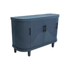 Credenza curva moderna in legno, mobile a consolle a 4 ante con ripiani regolabili, contenitore decorativo per mobile bar o ingresso