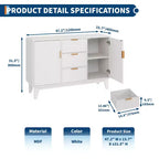 GustoWave Mobile Contenitore Mid Century con 3 Cassetti, Madia a Costine con Contenitore, Credenza Grande, Mobiletto Bar per Caffè