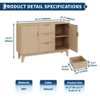 GustoWave Mobile Contenitore Mid Century con 3 Cassetti, Madia a Costine con Contenitore, Credenza Grande, Mobiletto Bar per Caffè