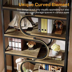 Lantine Scaffale Industriale a 5 Ripiani, Libreria Etagere da 180 cm, Scaffale per Esposizione Autoportante per Ufficio Domestico, Soggiorno, Marrone
