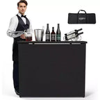 VINGLI 45 Commercial Grade Portable Bar Table for Events, Mobile Bartending Station, Outdoor Indoor Pop Up Bar Table with Skirt