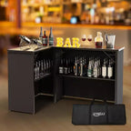VINGLI 45 Tavolo Bar Portatile per Eventi di Grado Commerciale, Stazione Bar Mobile, Tavolo Bar Pop-Up per Interni ed Esterni con Gonna